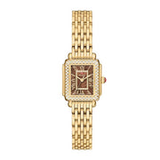 MICHELE Deco Madison Mini Diamond 18K Gold-Plated Stainless Steel Watch